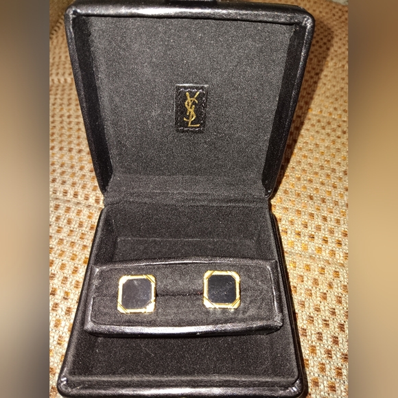 Yves Saint Laurent ysl cuff links with box